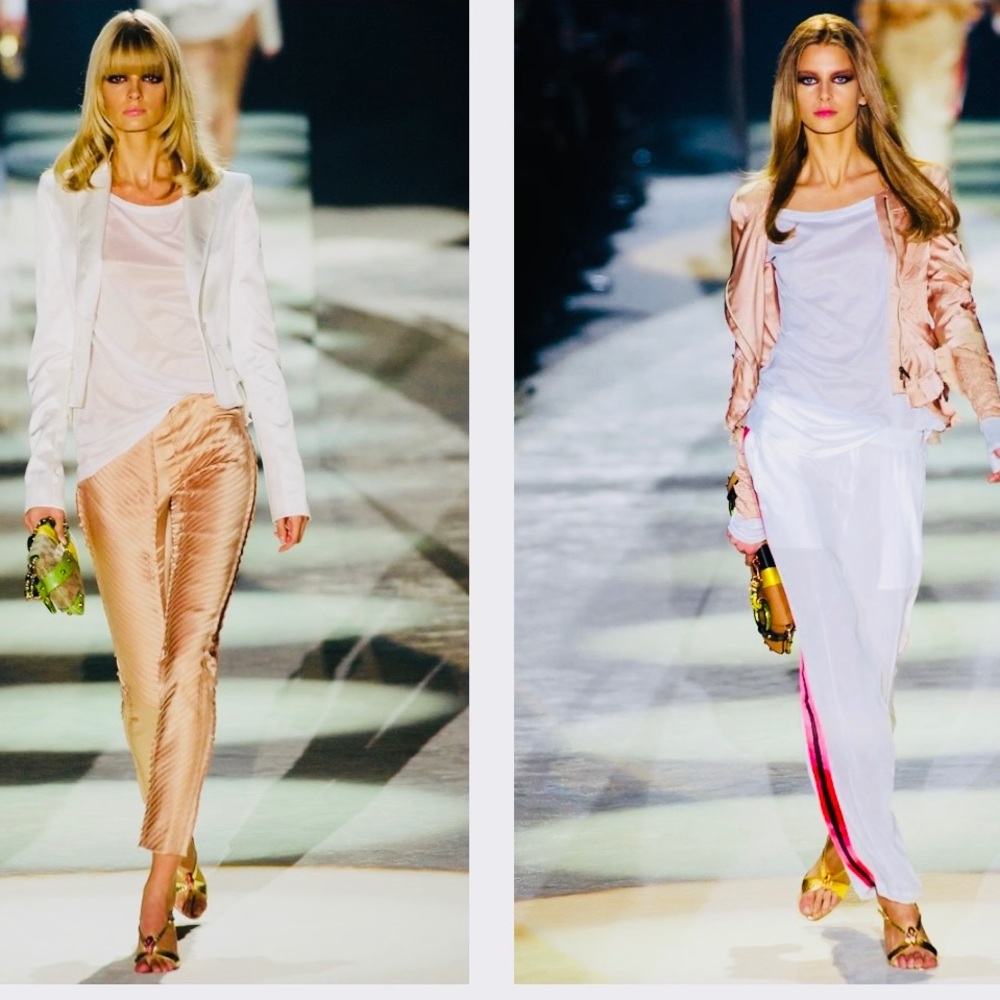 SAND PELLE S. CUOIO WHIPS LAME GOLD 04 ICON TOM FORD GUCCI FAREWELL RUNWAY HEEL - Picture 8 of 16